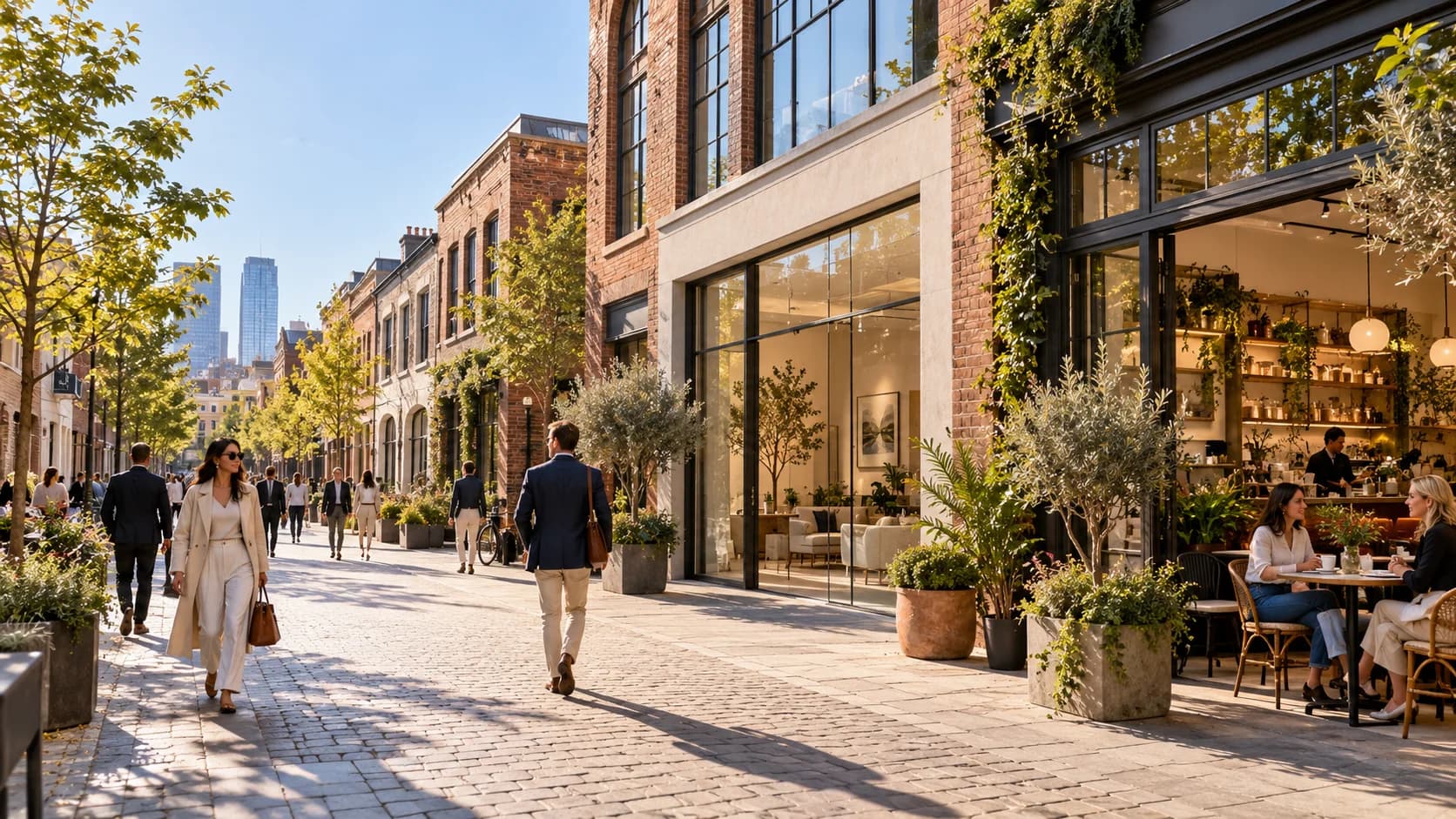 A sunny neighborhood of independent offices, studios and local businesses